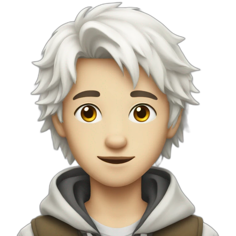 White Wolf boy emoji