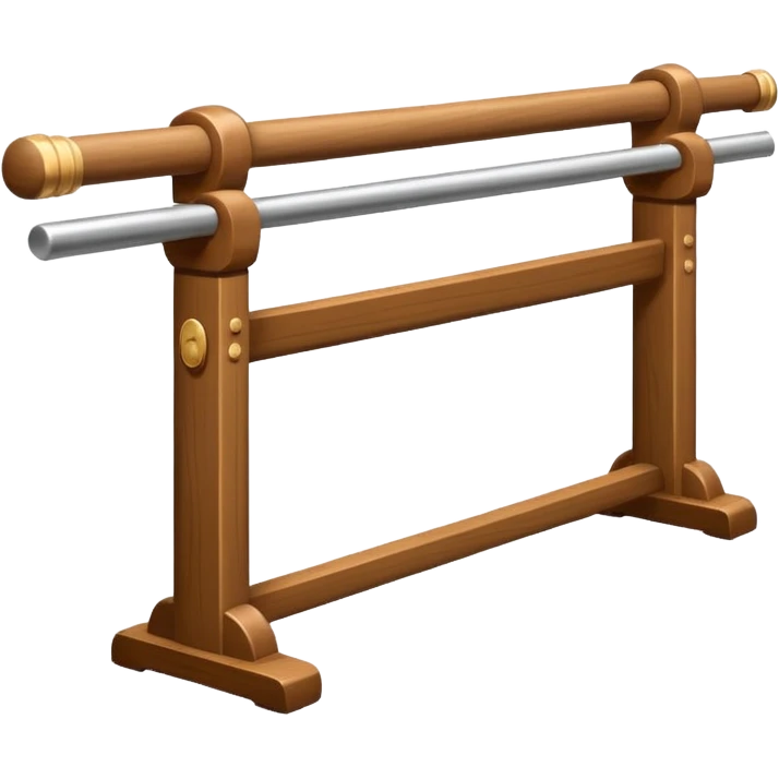 Ballet Barre, flat design emoji, with rich details, no face on objects, white background emoji