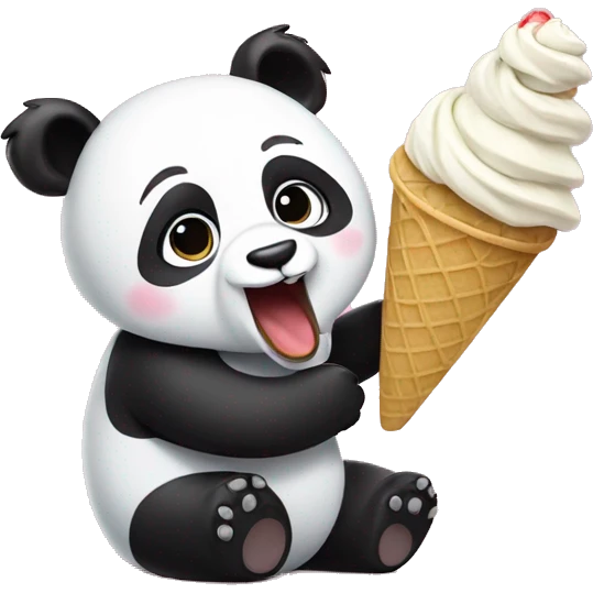 Panda eating ice cream emoji