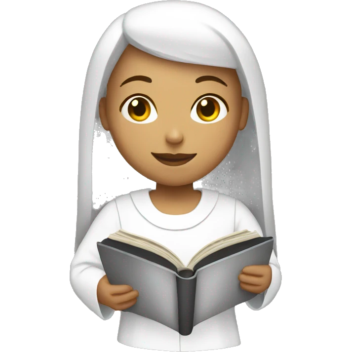 Female priest with bible emoji