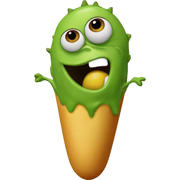 mike wazowski eating a corn dog emoji