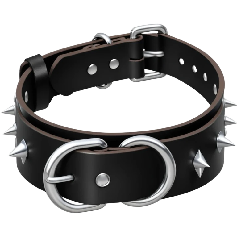 A black collar with spikes and a D ring in the center  emoji