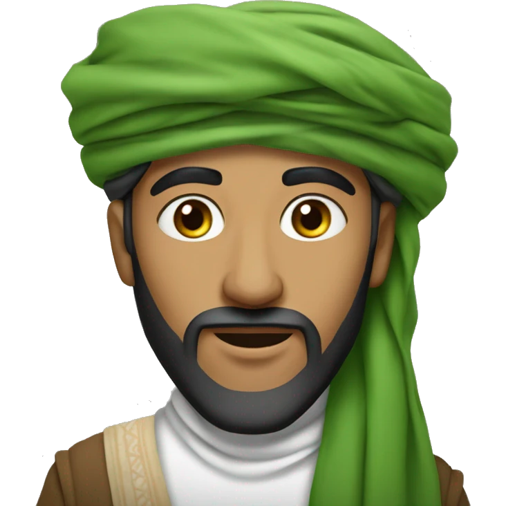 arab bedouine with a green turban emoji
