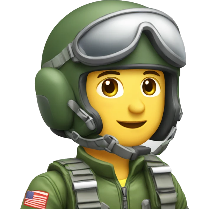 Caucasian male fighter pilot parachuting emoji