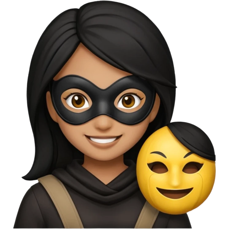 Girl robber emoji black hair emoji