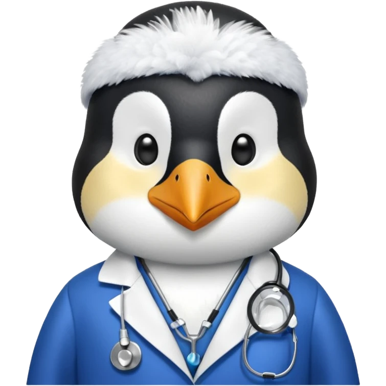

Penguin doctor with stethoscope and blue coat.

 emoji