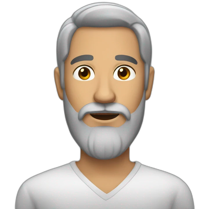 latin man with black beard and some gray hairs emoji