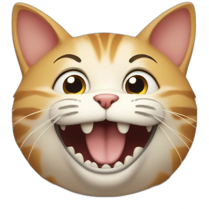 Cat with 25 hands laughing emoji