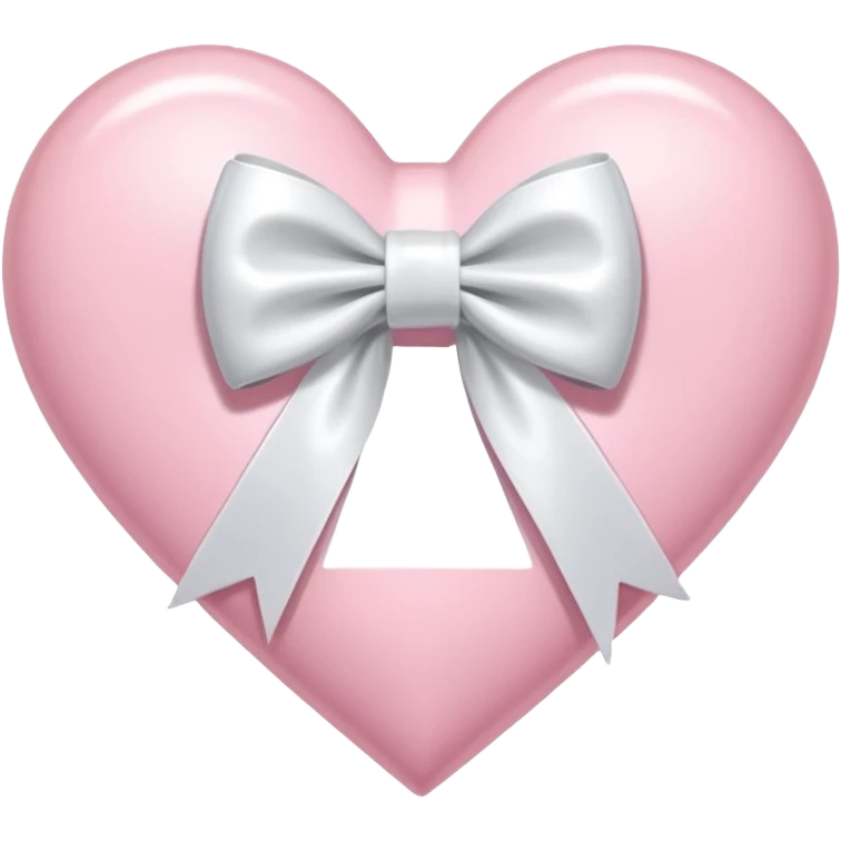 Light pink heart with white ribbon bow emoji