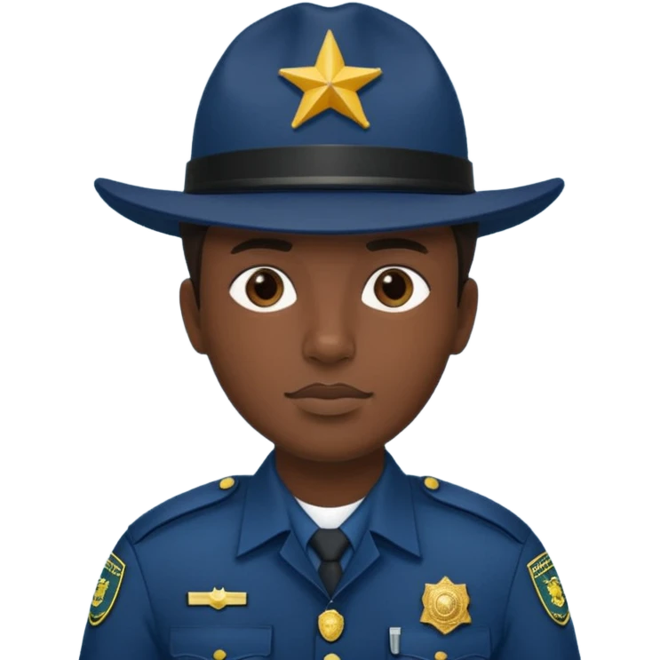 hazme un policia de fronteras con gorro azul oscuro pero sin porra emoji