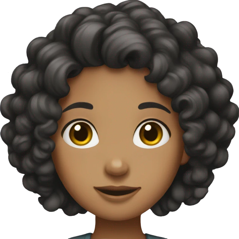 Girl with curly black hair emoji