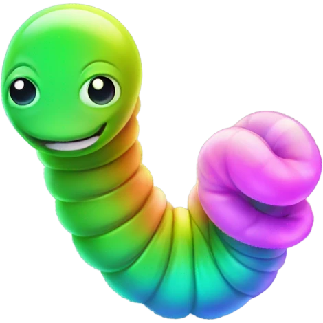 Neon worm emoji