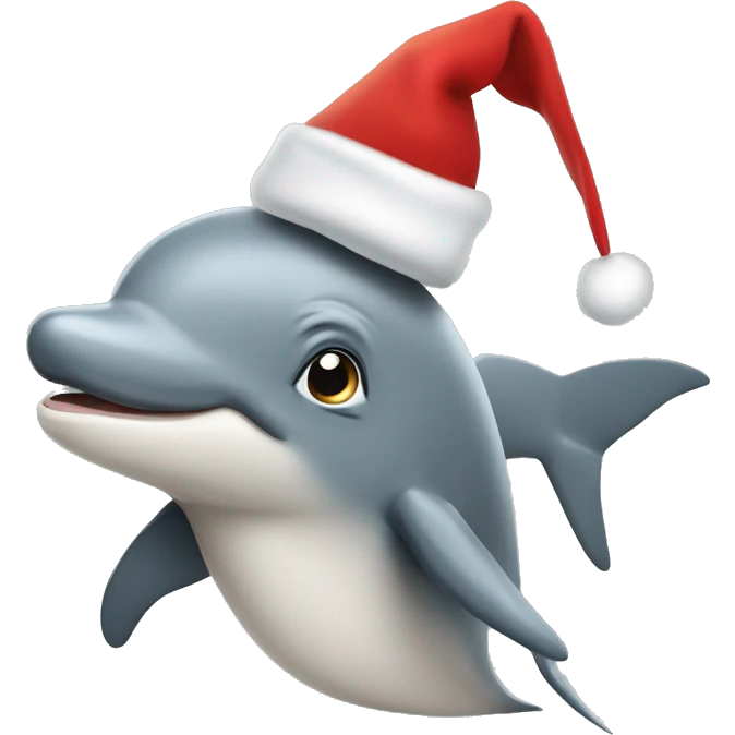 Delfin con gorro de navidad  emoji