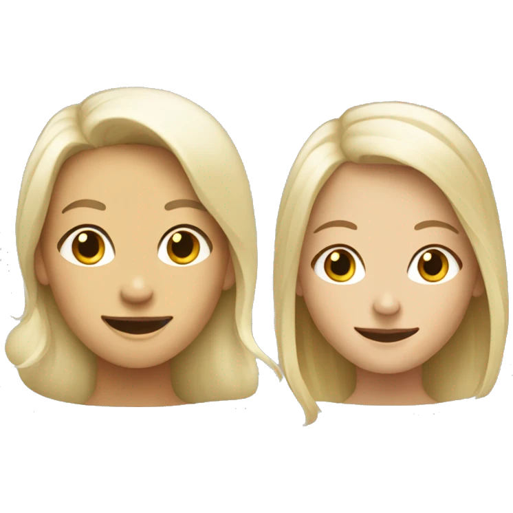 blonde girl with old woman smiling emoji