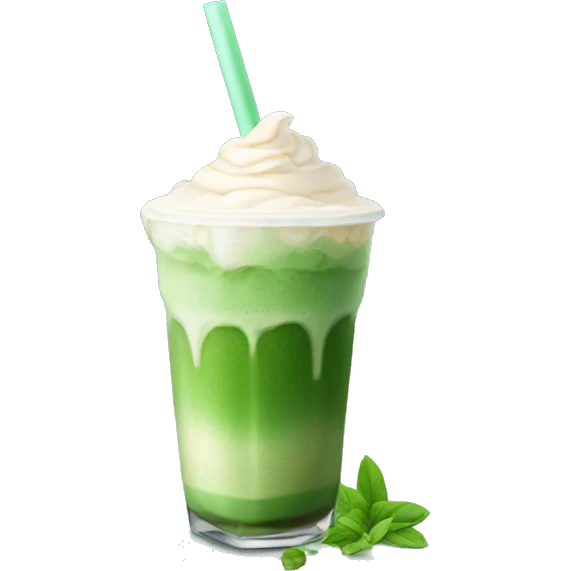 iced matcha latte with cold foam emoji