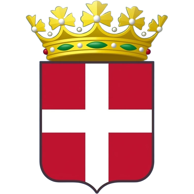 The flag of the Kingdom of Italy (1861–1946) was a vertical tricolor of green, white, and red, with the Savoy coat of arms (a white cross on a red shield) centered on the white stripe. A royal crown often topped the shield for official and military versions.blue surround savoy coat of arms. emoji