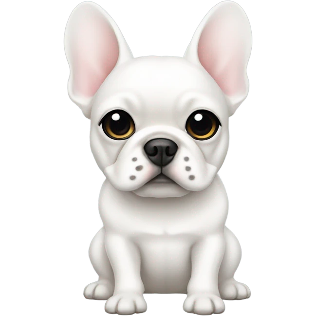 a white frenchie with long hair emoji