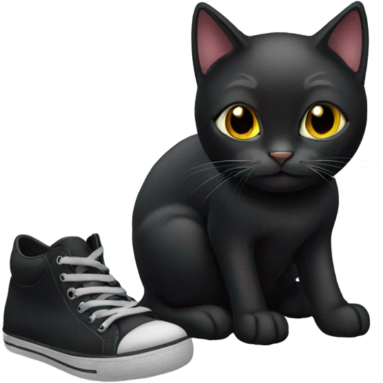 Black cat with shoes on emoji
