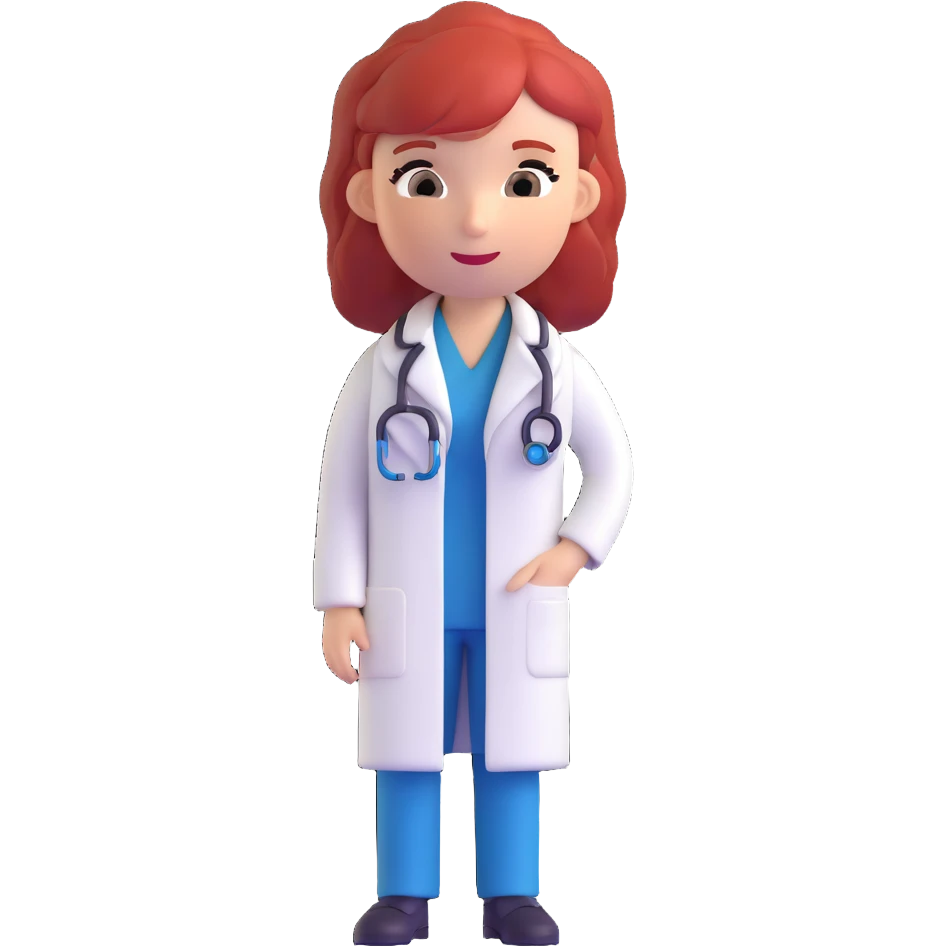 female doctor with red hair emoji