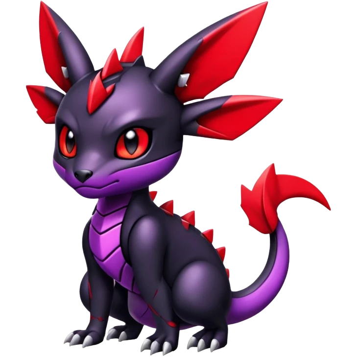 Shiny Badass Gothic Modern Futuristic Cute Guilmon-Umbreon-Salandit-hybrid emoji
