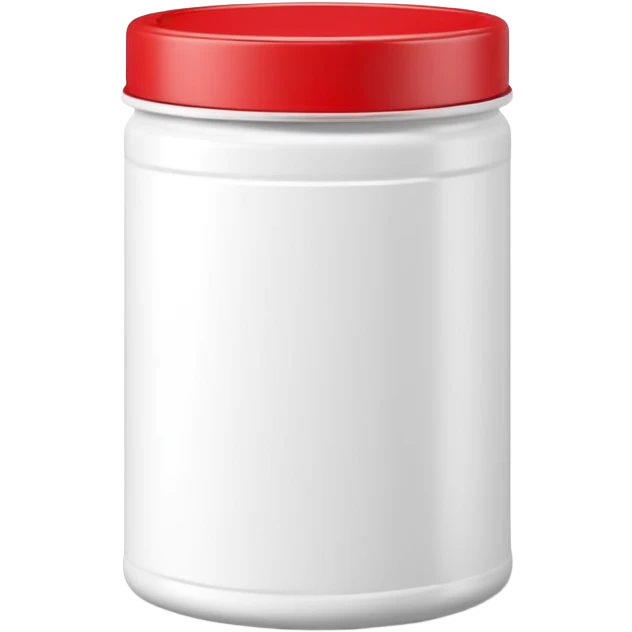 small cylindrical container of baking powder, unbranded, clean label, red white or blue, minimal, 3D-rendered, soft shadows, no faces, transparent background emoji