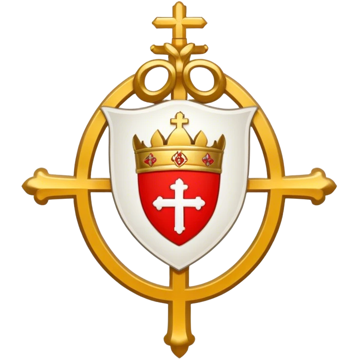 Pope's emblem with a touch of red emoji