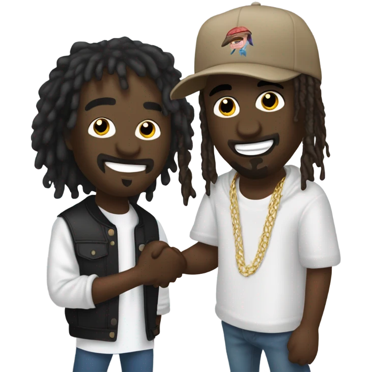 Kanye west shaking hands with lil uzi vert emoji