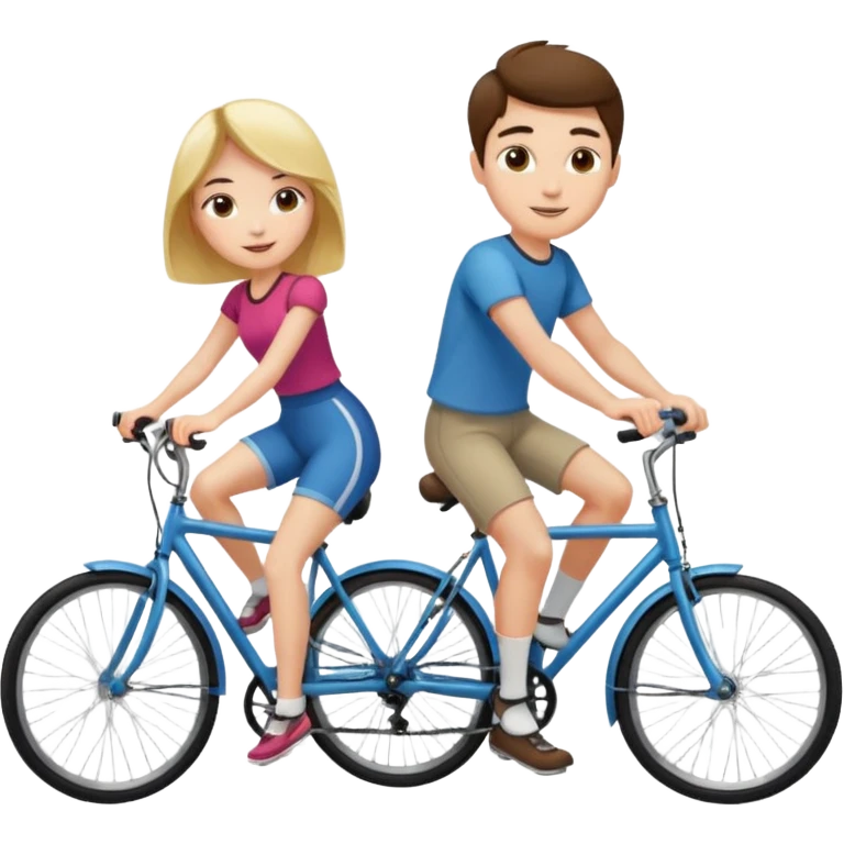 Girl and guy riding a bicycle emoji