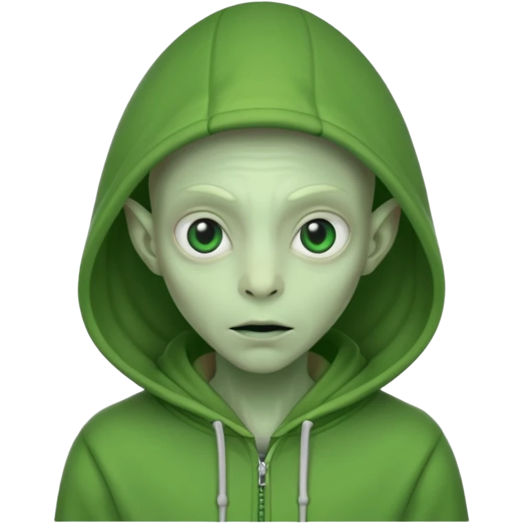 Aliens Green, hoodie, thin ears emoji