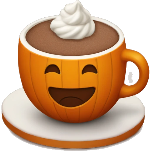 Hot cocoa in a pumpkin cup emoji