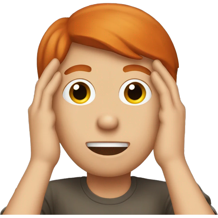 a redhead with his hands over his eyes emoji