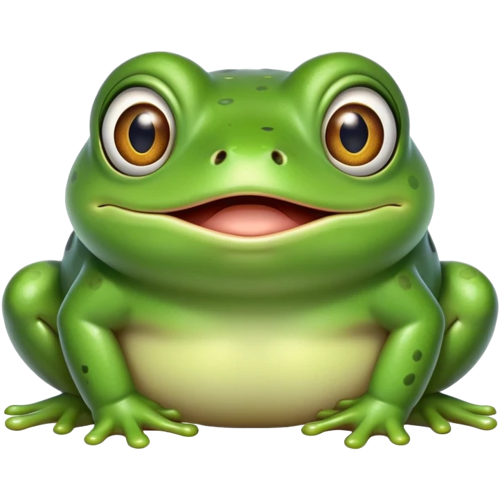 fat green frog with bulging eyes and surprised expression emoji