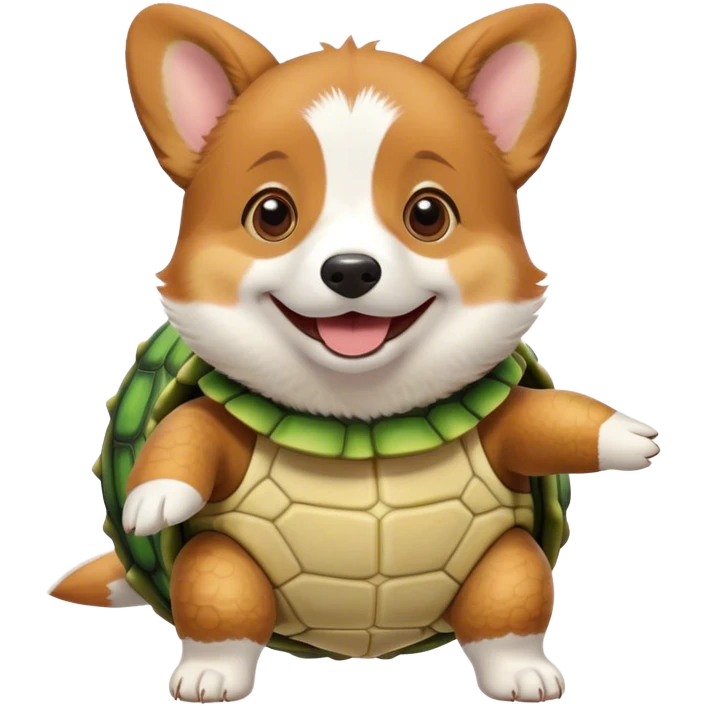 Corgi wearing a turtle outfit emoji