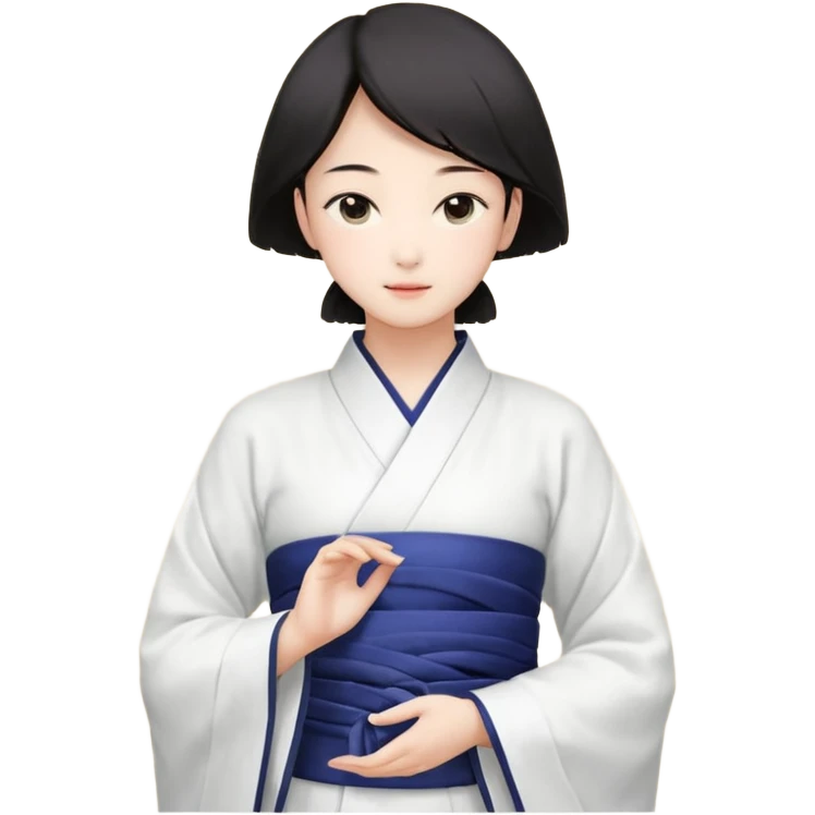 一个女人大头穿着裙子，表情不开心，手势做交叉摆手的姿势 emoji