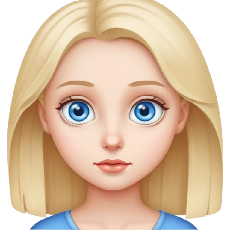 A girl with big blue eyes emoji