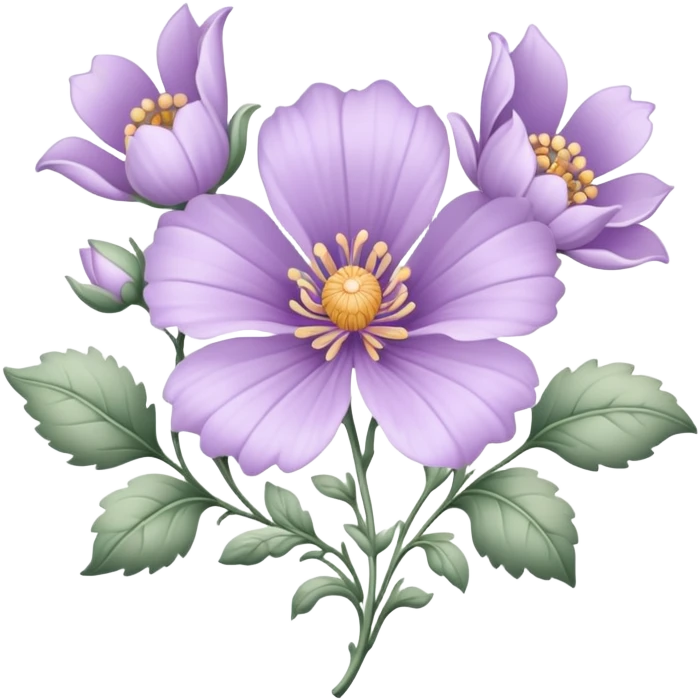 rococo regency pastel purple flower emoji