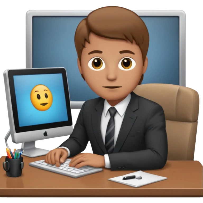 man with lgiht brown hair doing back, round cheeks at work emoji