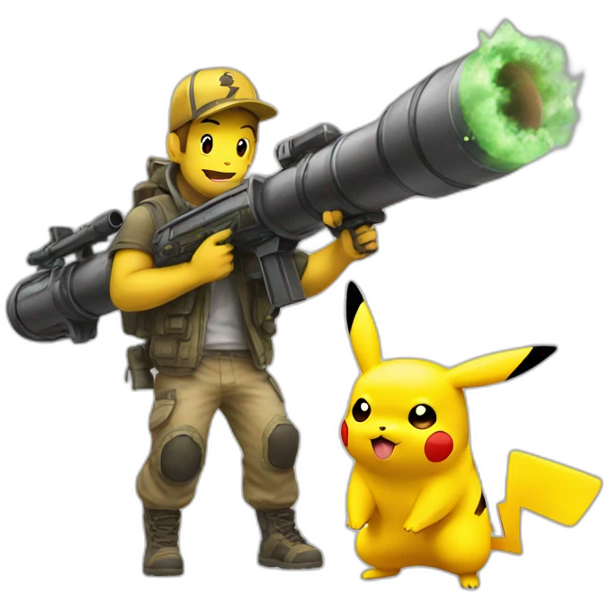 pikachu with bazooka emoji