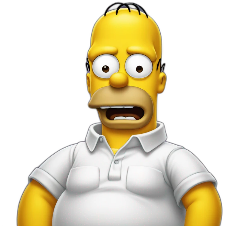 Homer Simpson obese shocked with big eyes emoji
