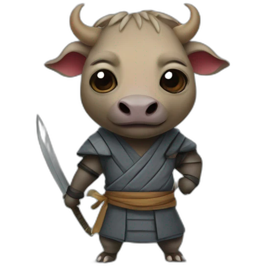 Anthropomorphic Babirusa Wearing Ninja Clothes emoji