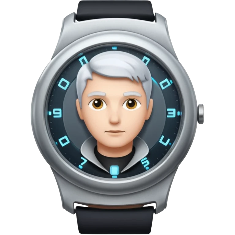 Time Traveler Looking At A Futuristic Watch emoji