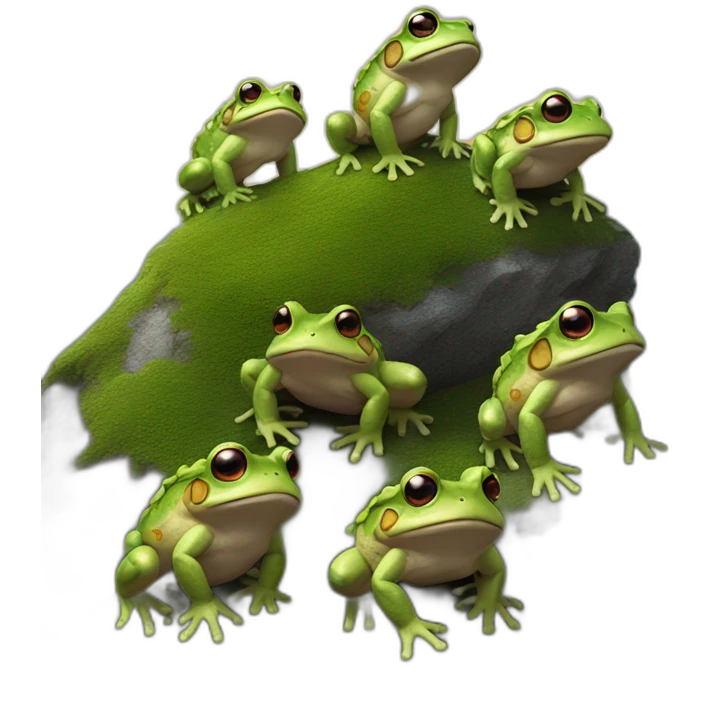 multiple toads on mountain emoji