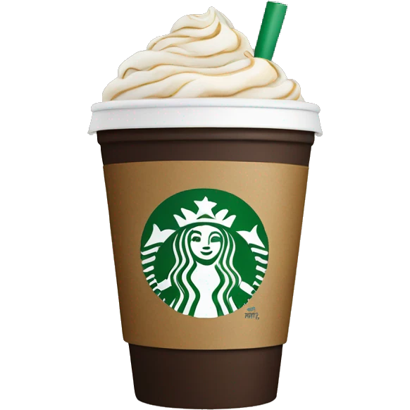 Starbucks cup with coffee emoji