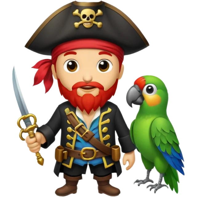 pirate and parrot emoji