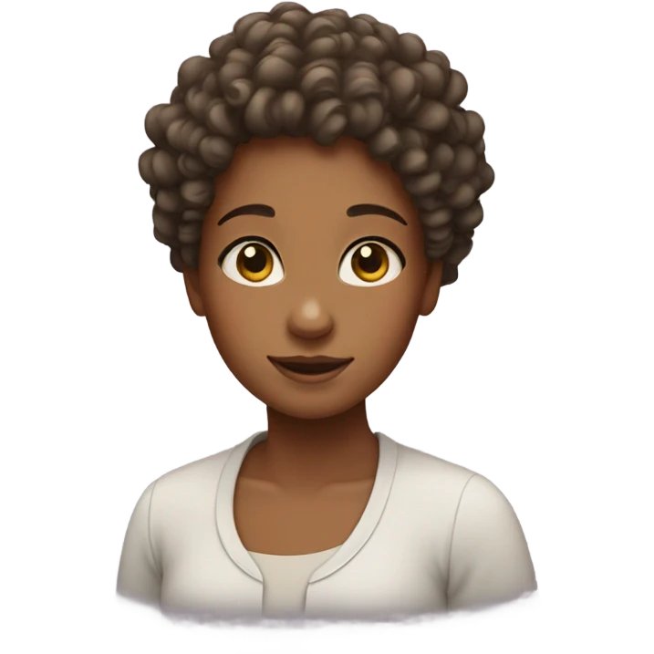 Girl curly hair  emoji