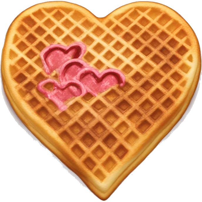 Heart-shaped waffle that that has WAFFLE TUESDAY written on it emoji
