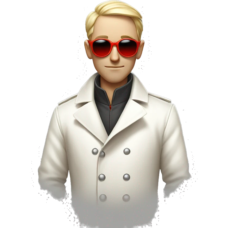 <excerpt>
A white man with short hair, donning red tinted sun glasses in a white trench coat, is an alchemist.
</excerpt> emoji