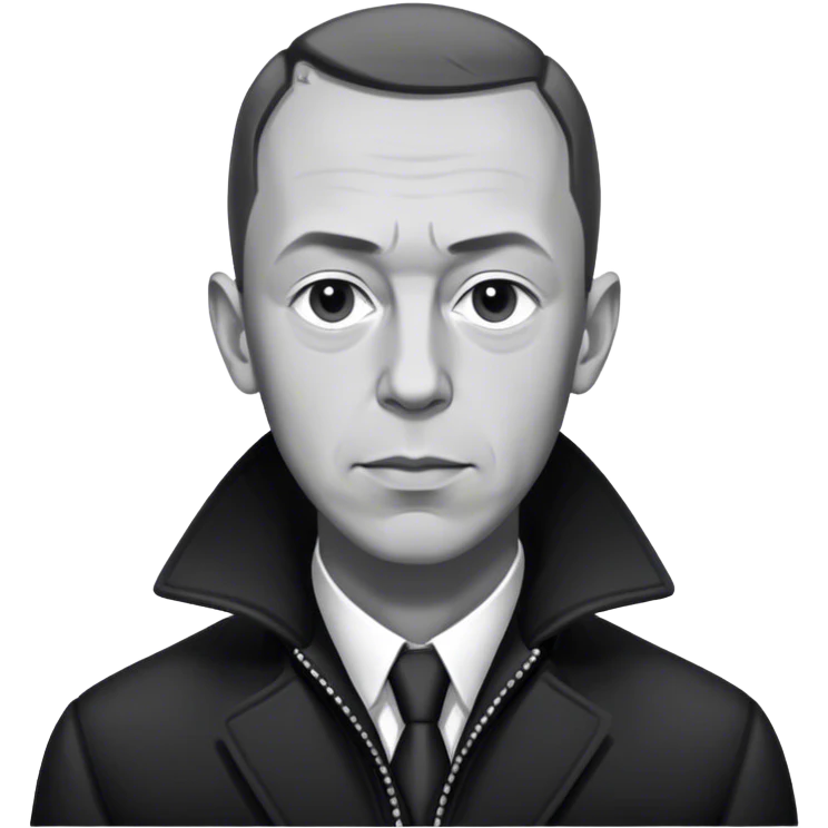 Sergei Rachmaninov in black and white in a jacket  emoji