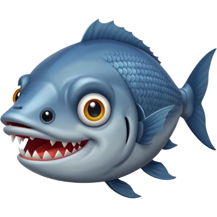 Scary smiling fish emoji