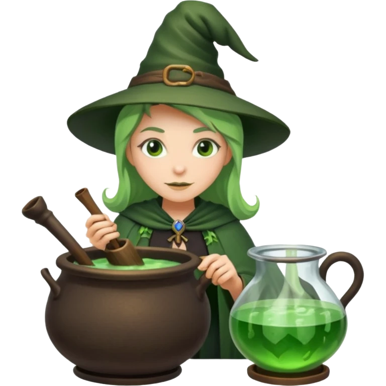 green witch cooking potion emoji